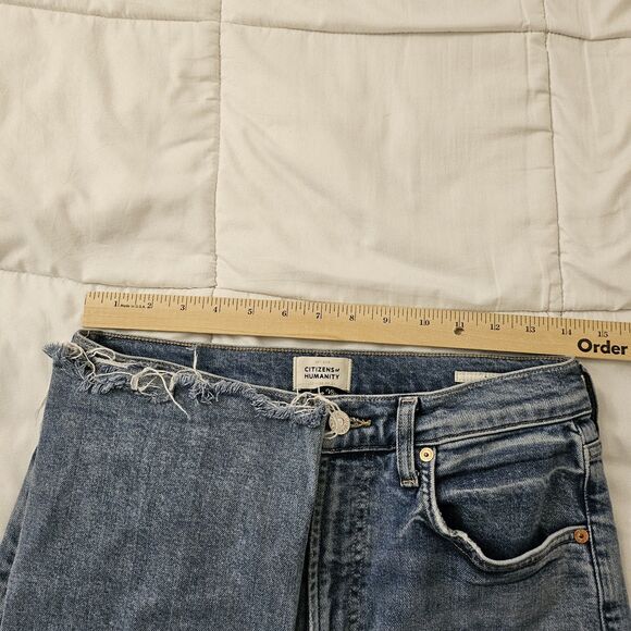 Citizens Of Humanity Jeans Womens 28 Blue Daphne Crop Denim High Rise Raw Hem - Picture 8 of 10